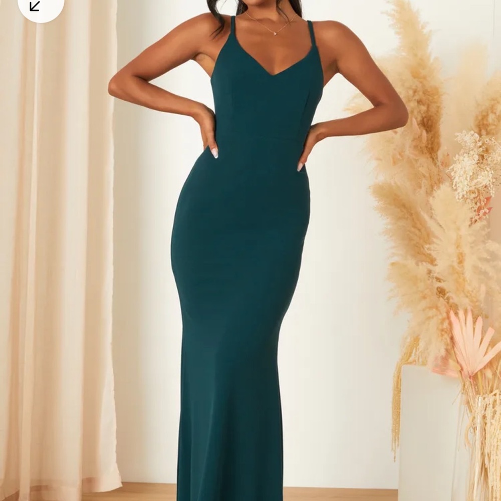 Lulus forest green maxi dress